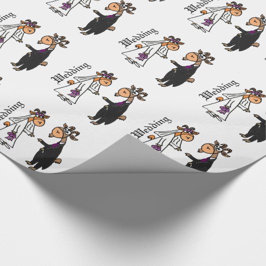 Funny Bride en Groom Goat Wedding Cadeaupapier (Hoek)