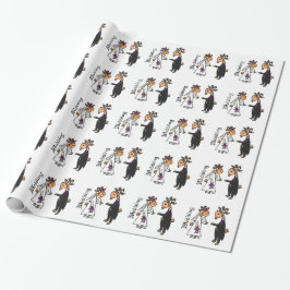 Funny Bride en Groom Goat Wedding Cadeaupapier