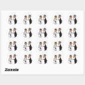 Funny Bride en Groom Goat Wedding Ronde Sticker (Vel)