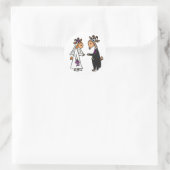 Funny Bride en Groom Goat Wedding Ronde Sticker (Tas)