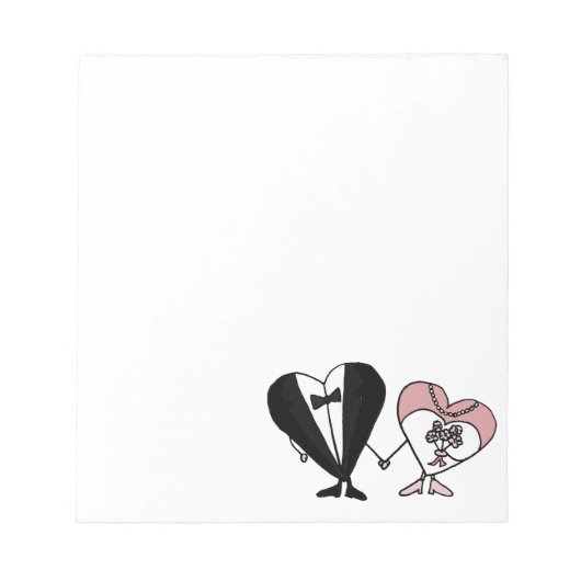 Funny Bride en Groom Hearts Notitieblok (Voorkant)