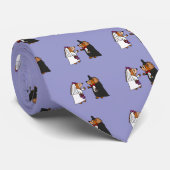 Funny Bride en Groom Hedégel Wedding Art Stropdas (Opgerold)