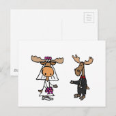 Funny Bride en Groom Moose Wedding Briefkaart (Voorkant / Achterkant)