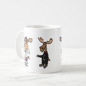 Funny Bride en Groom Moose Wedding Koffiemok (Voorkant links)