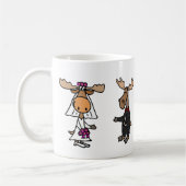 Funny Bride en Groom Moose Wedding Koffiemok (Links)