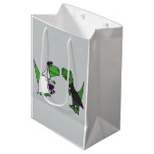 Funny Bride en Groom T-rex Dinosaur Gift Bag Medium Cadeauzakje (Voorkant Gekanteld)