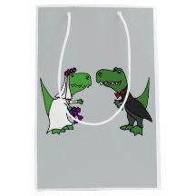 Funny Bride en Groom T-rex Dinosaur Gift Bag