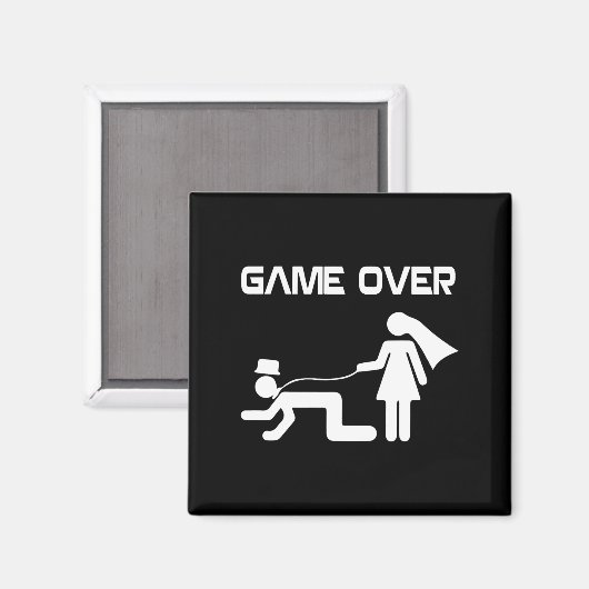 Funny Bride Groom Wedding Bachelor Bachelorette Pa Magneet (Voorkant / Achterkant)