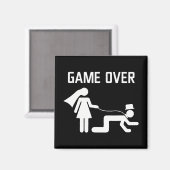 Funny Bride Groom Wedding Bachelor Bachelorette Pa Magneet (Voorkant / Achterkant)