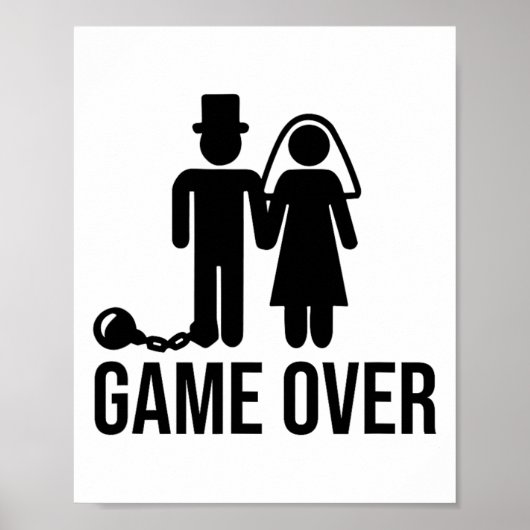 Funny Bride Groom Wedding Bachelor Bachelorette Pa Poster (Voorkant)
