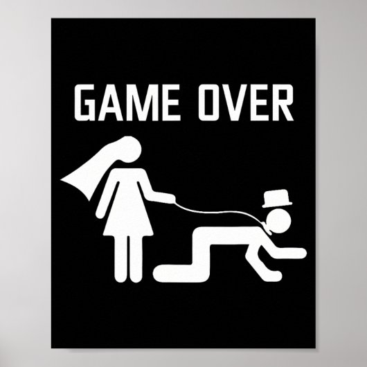 Funny Bride Groom Wedding Bachelor Bachelorette Pa Poster (Voorkant)