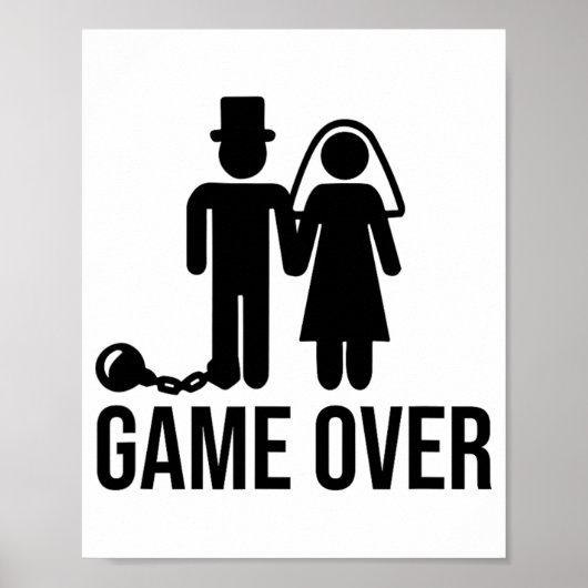 Funny Bride Groom Wedding Bachelor Bachelorette Pa Poster (Voorkant)