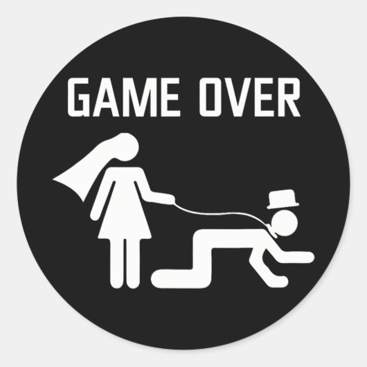 Funny Bride Groom Wedding Bachelor Bachelorette Pa Ronde Sticker (Voorkant)