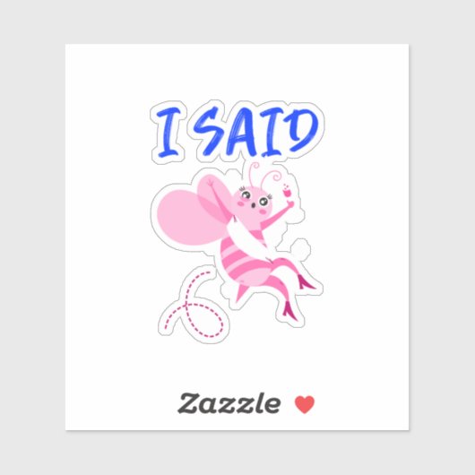 Funny Bride To Be Cute Cartoon Bridal Gift Sticker (Vel)