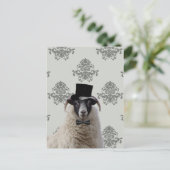 Funny bridegroom schaap bovenin briefkaart (Staand voorkant)
