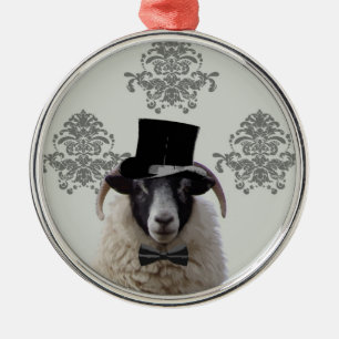 Funny bridegroom schaap bovenin metalen ornament