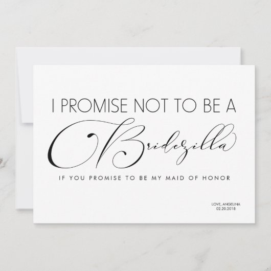 Funny Bridesmaid / Maid of Honor BRIDEZILLA Kaart (Voorkant)