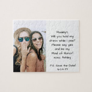 Funny Bridesmaid / Maid of Honor proposal foto Legpuzzel