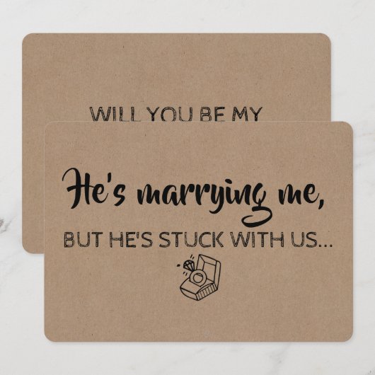 Funny Bridesmaid / Maid of Honor proposal Kaart (Voorkant / Achterkant)