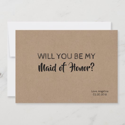 Funny Bridesmaid / Maid of Honor proposal Kaart (Achterkant)