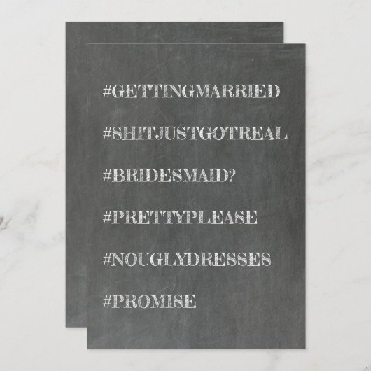 Funny Bridesmaid / Maid of Honor proposal Kaart (Voorkant / Achterkant)