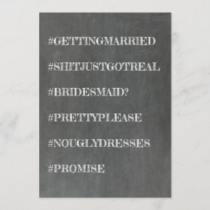 Funny Bridesmaid / Maid of Honor proposal Kaart