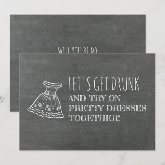 Funny Bridesmaid / Maid of Honor proposal Kaart (Voorkant / Achterkant)