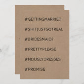 Funny Bridesmaid / Maid of Honor proposal Kaart (Voorkant / Achterkant)