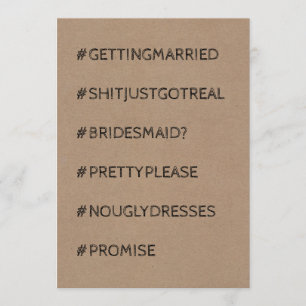 Funny Bridesmaid / Maid of Honor proposal Kaart