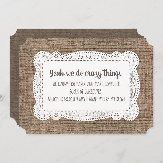 Funny Bridesmaid / Maid of Honor proposal Kaart (Voorkant / Achterkant)