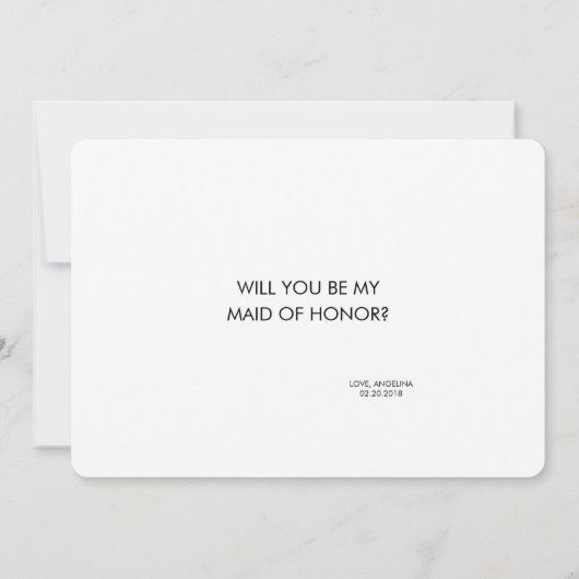 Funny Bridesmaid / Maid of Honor proposal Kaart (Achterkant)