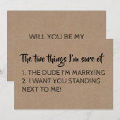 Funny Bridesmaid / Maid of Honor proposal Kaart (Voorkant / Achterkant)