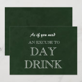 Funny Bridesmaid proposal Day Drink Excuseer Invit Kaart (Voorkant / Achterkant)