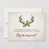Funny BRIDESMAID-VOORSTEL ~ Deer Antlers Kaart (Voorkant)