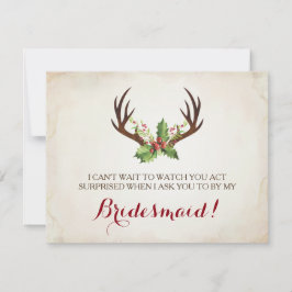 Funny BRIDESMAID-VOORSTEL ~ Deer Antlers Kaart