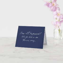 Funny Bridesmaid-voorstel, Navy Blue modern Kaart