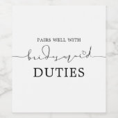 Funny Bridesmaid-voorstel Wijn Etiket (Enkel label)