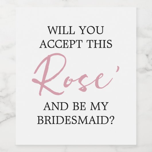 Funny Bridesmaid-voorstel Wijnlabel Wijn Etiket (Enkel label)