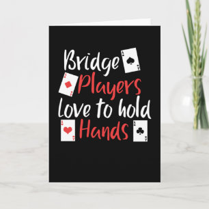 Funny Bridge-spelers houden graag hand in hand Kaart
