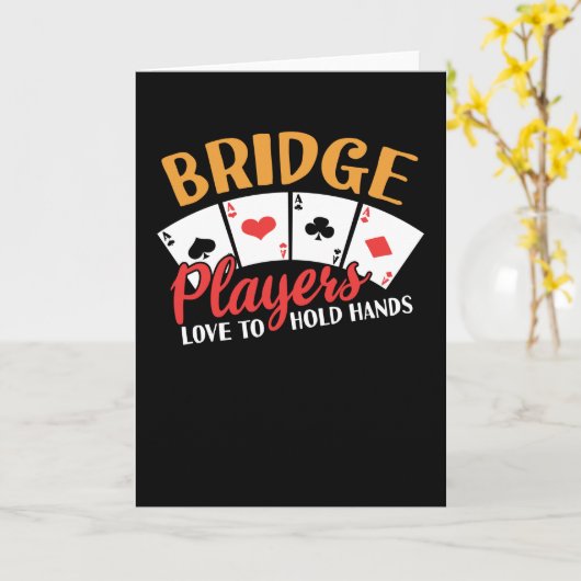 Funny Bridge-spelers houden graag hand in hand Kaart (Gele Bloem)