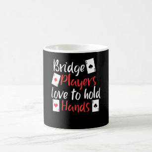 Funny Bridge-spelers houden graag hand in hand Koffiemok