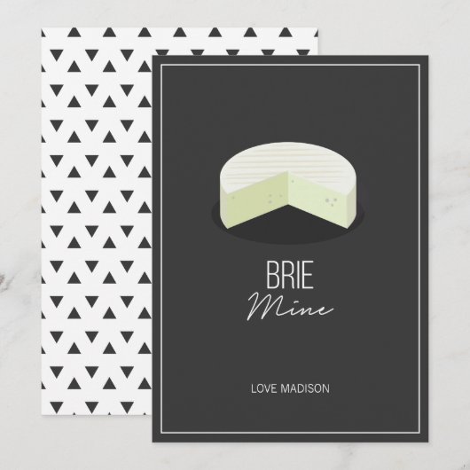 Funny Brie Mine Valentijn Love Cheese Kaart (Voorkant / Achterkant)