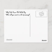 Funny  Briefkaart dame die een varken bestuurt... (Achterkant)