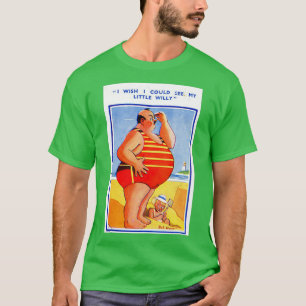 FUNNY  BRIEFKAART DESIGN BRITSE SEASIDE T-SHIRT