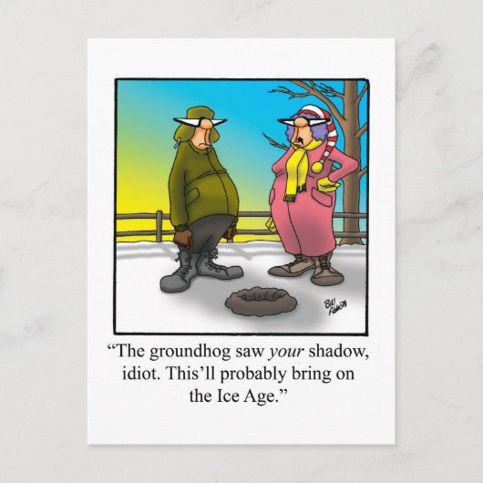 Funny Briefkaart Groundhog Day (Voorkant)