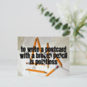 Funny Briefkaart, Pointless Pencil, Pun Postkruisi Briefkaart (Staand voorkant)