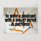 Funny Briefkaart, Pointless Pencil, Pun Postkruisi Briefkaart (Voorkant)
