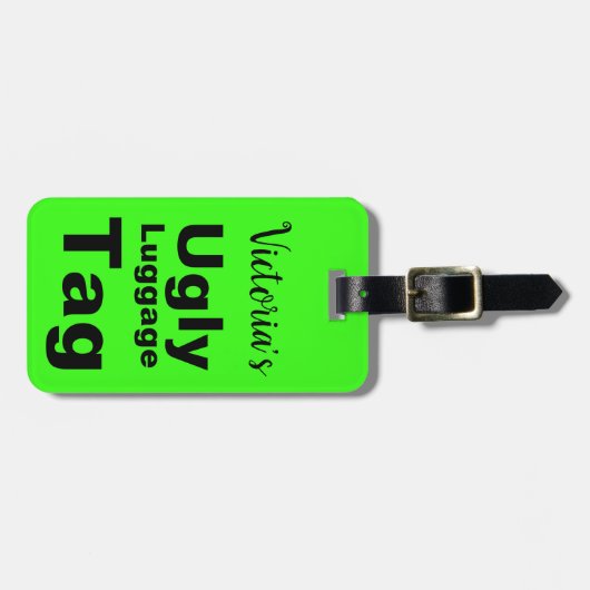 Funny Bright Green Ugly Bagagelabel (Voorkant horizontaal)