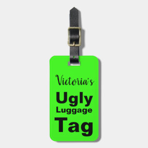 Funny Bright Green Ugly Bagagelabel