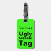 Funny Bright Green Ugly Bagagelabel (Achterkant verticaal)